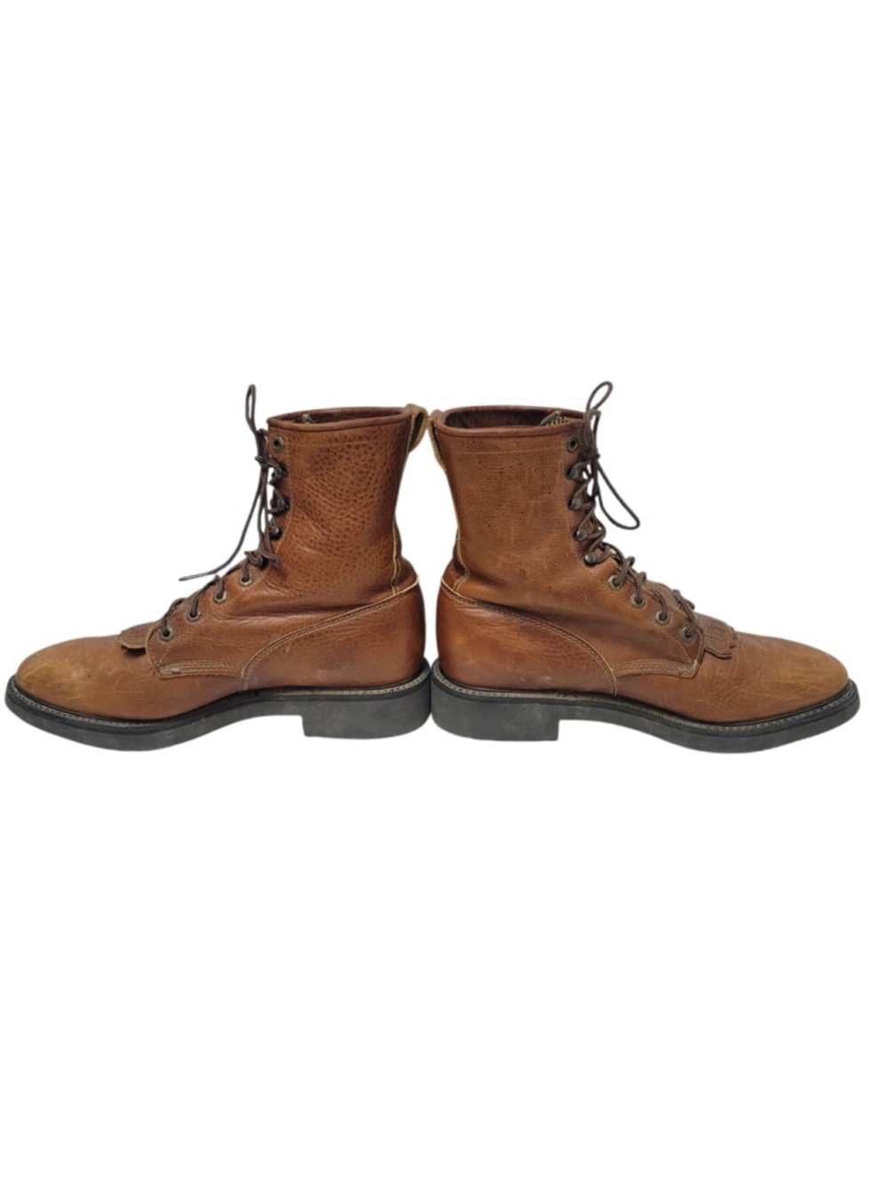 Justin Men's Brown Genuine Leather Style #0762 Conductor WorkBoots Size 10D USA